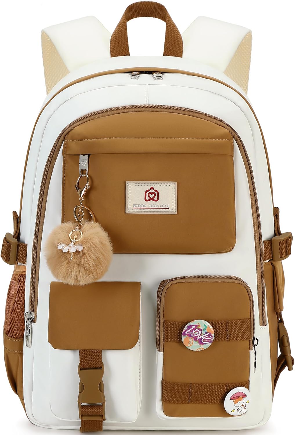 Stylish Khaki Beige Backpack for Girls and Women College Use