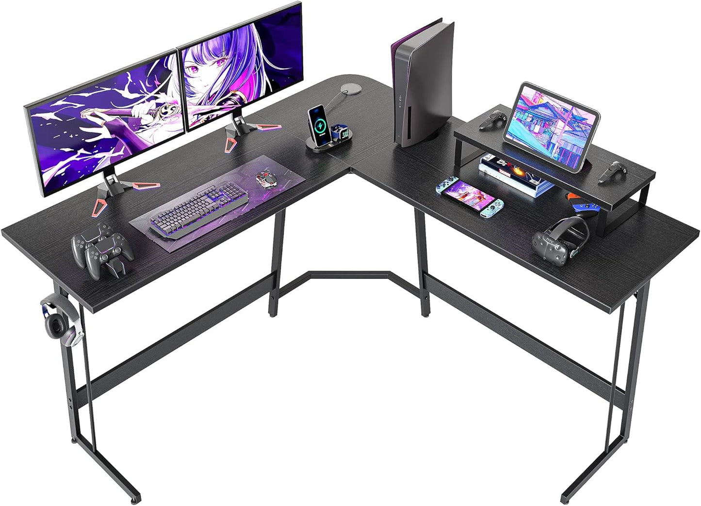 CubiCubi L Shaped Gaming Desk - Sleek PC Setup Solution