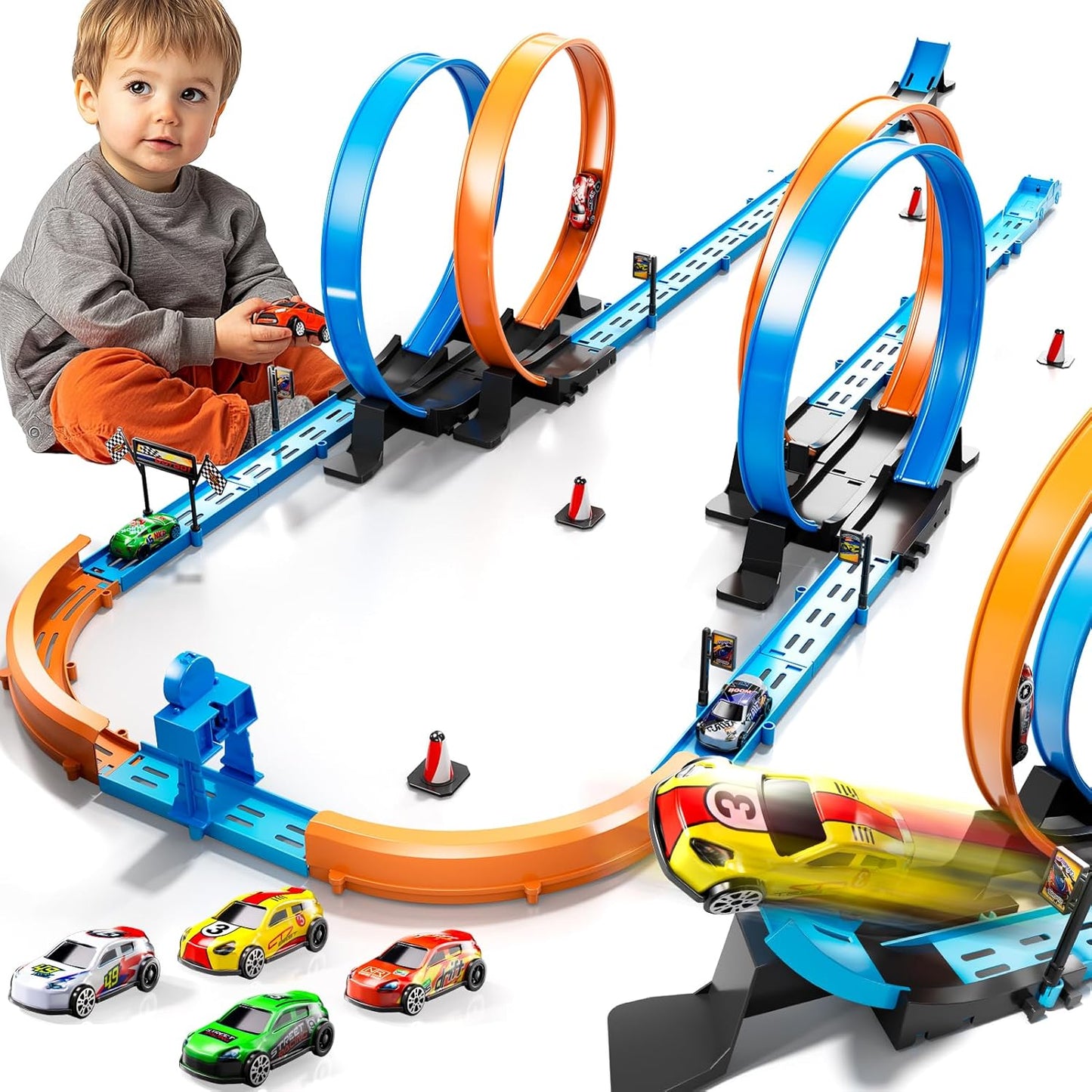 Exciting Toy Car Track Set for Kids with High-Speed Slot Cars