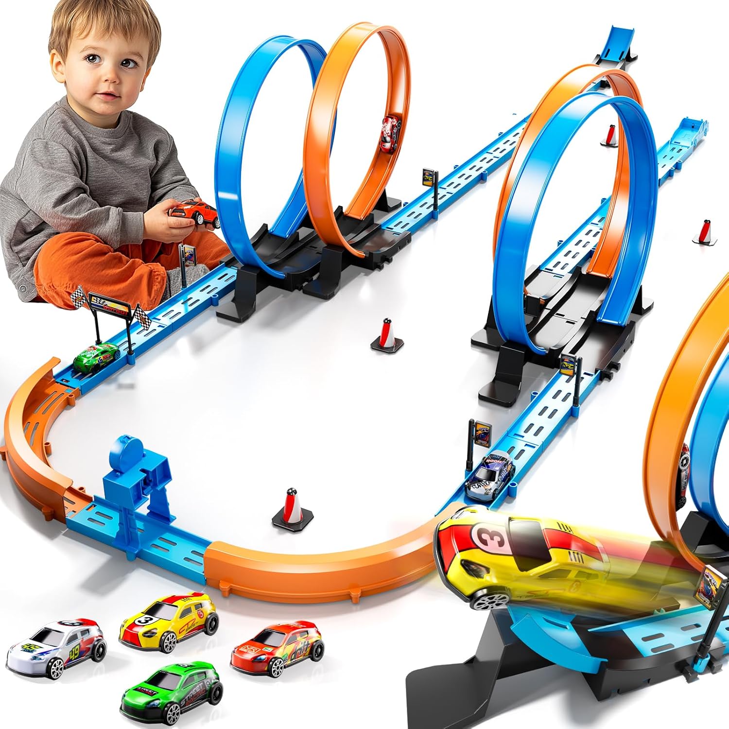 Exciting Toy Car Track Set for Kids with High-Speed Slot Cars