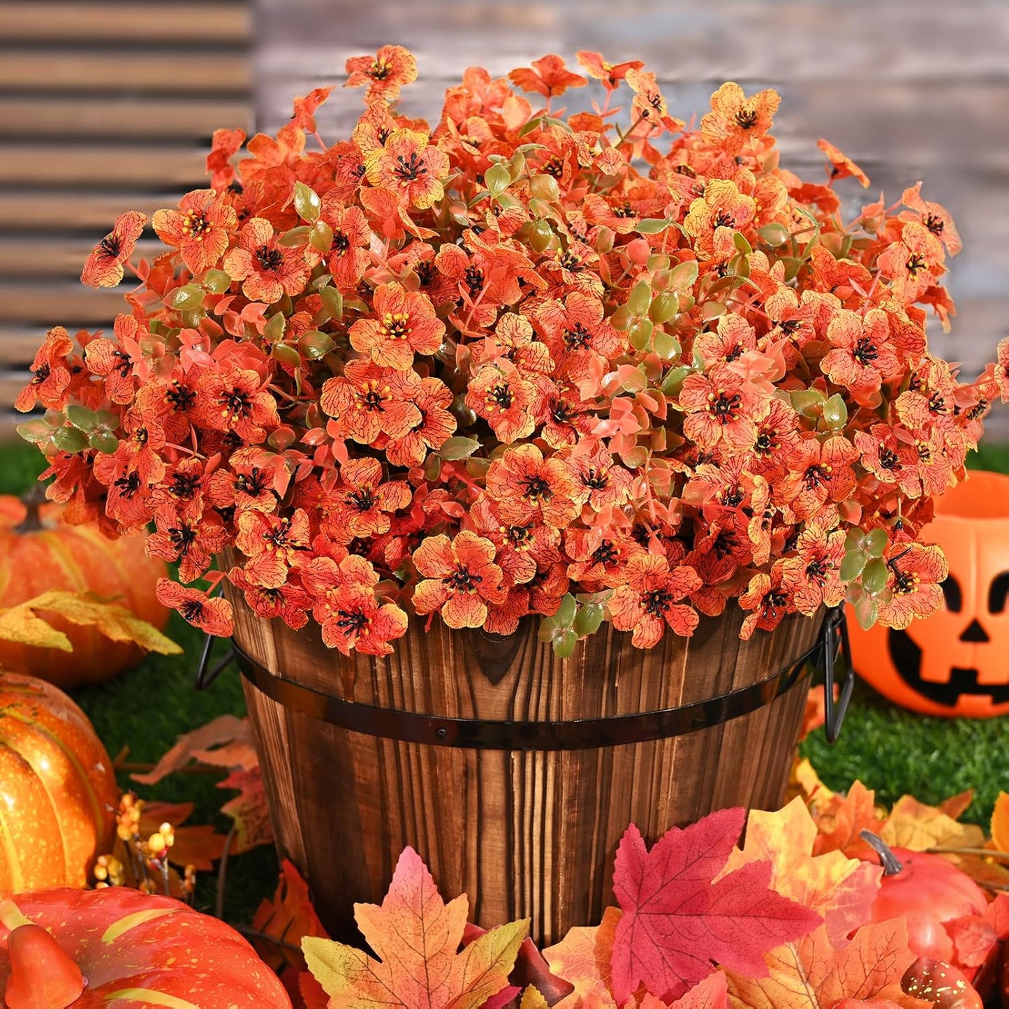 Artificial Mums for Outdoors - UV Resistant Fall Flowers Set