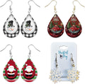 Christmas Earrings Gift Set of 4 for Women - Festive Teardrop Dangles
