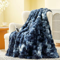 Heated Bubble Faux Fur Blanket Throw - Luxe Tie-Dye Heated Throw