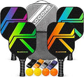 Premium Carbon Fiber Pickleball Paddles Set of 4 for All Levels