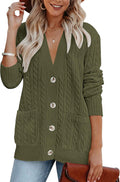 Cable Knit Cardigan Sweater - Chunky Button Up Fall Coat