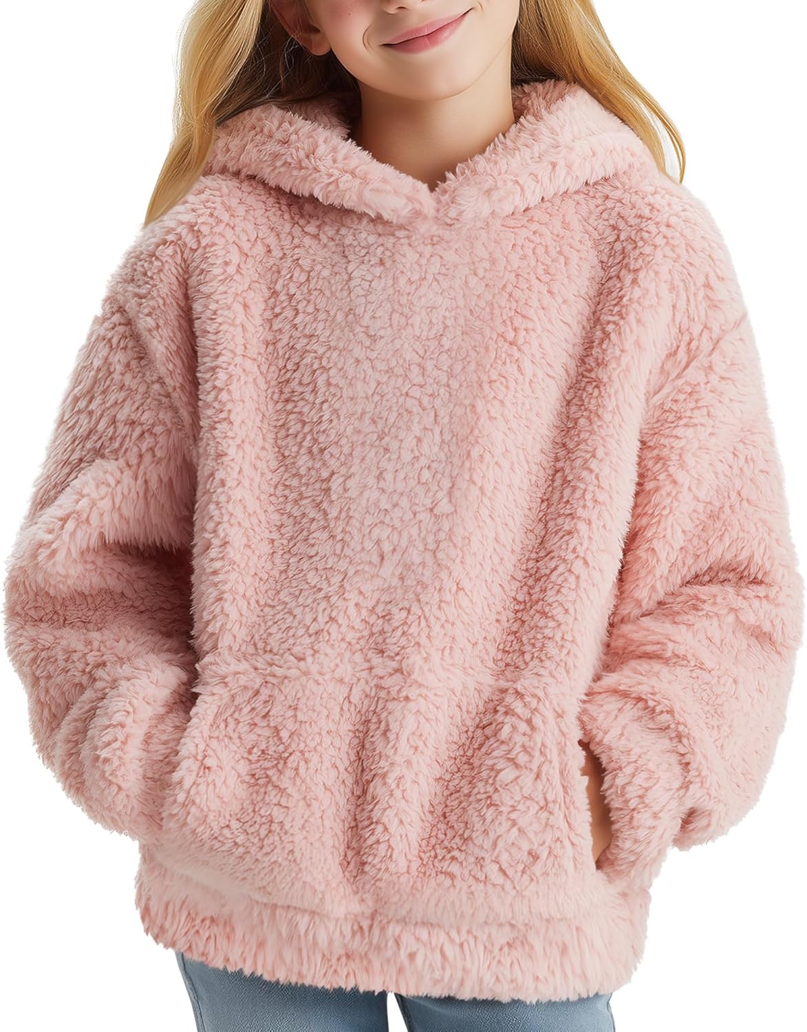 Girls Fuzzy Fleece Pullover Hoodies for Cozy Fall Days