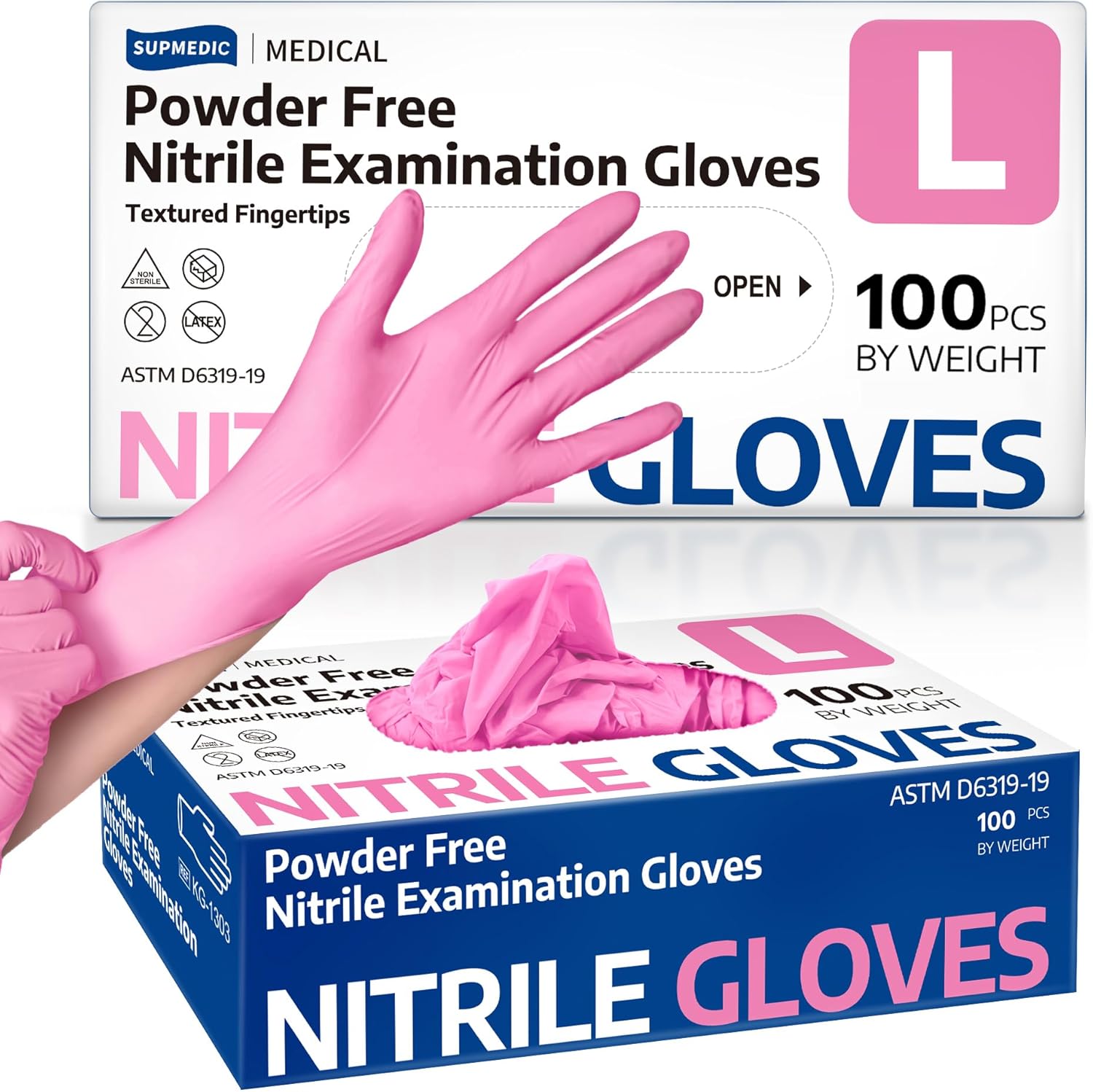 Supmedic Pink Nitrile Gloves - Food-Safe Cleaning Essential