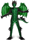 Boys Green Dragon Costume Set for Kids - Wings, Tail & Mask