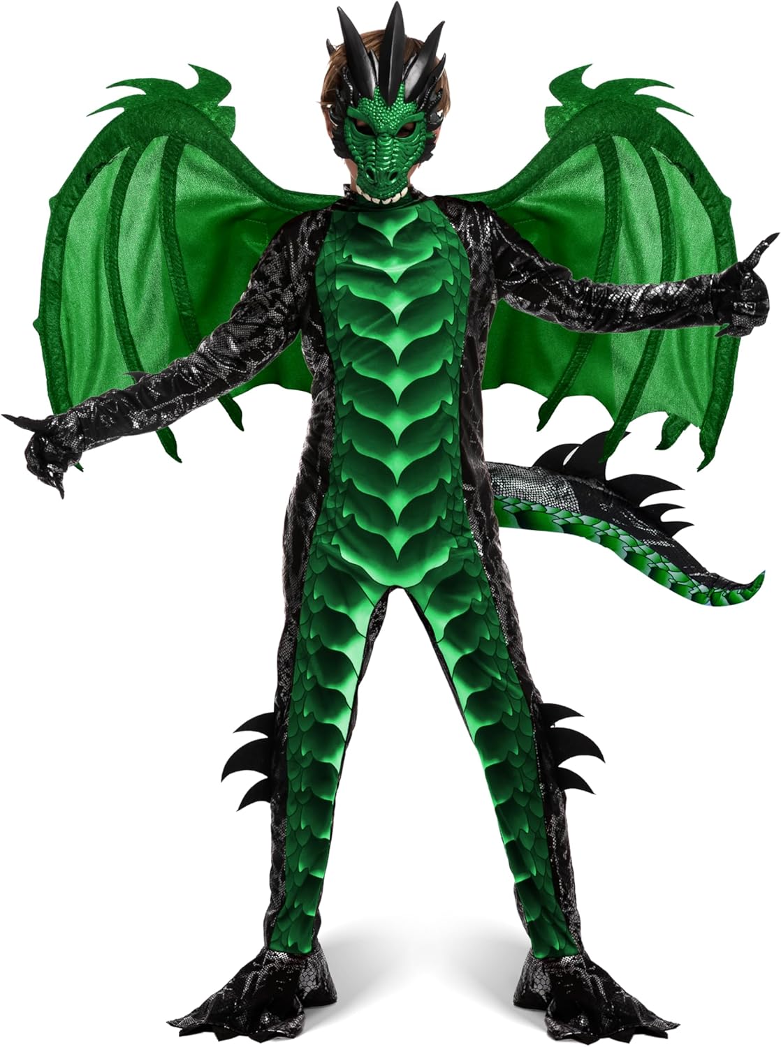 Halloween Kid Dragon Costume Set with Wings, Tail and Mask
