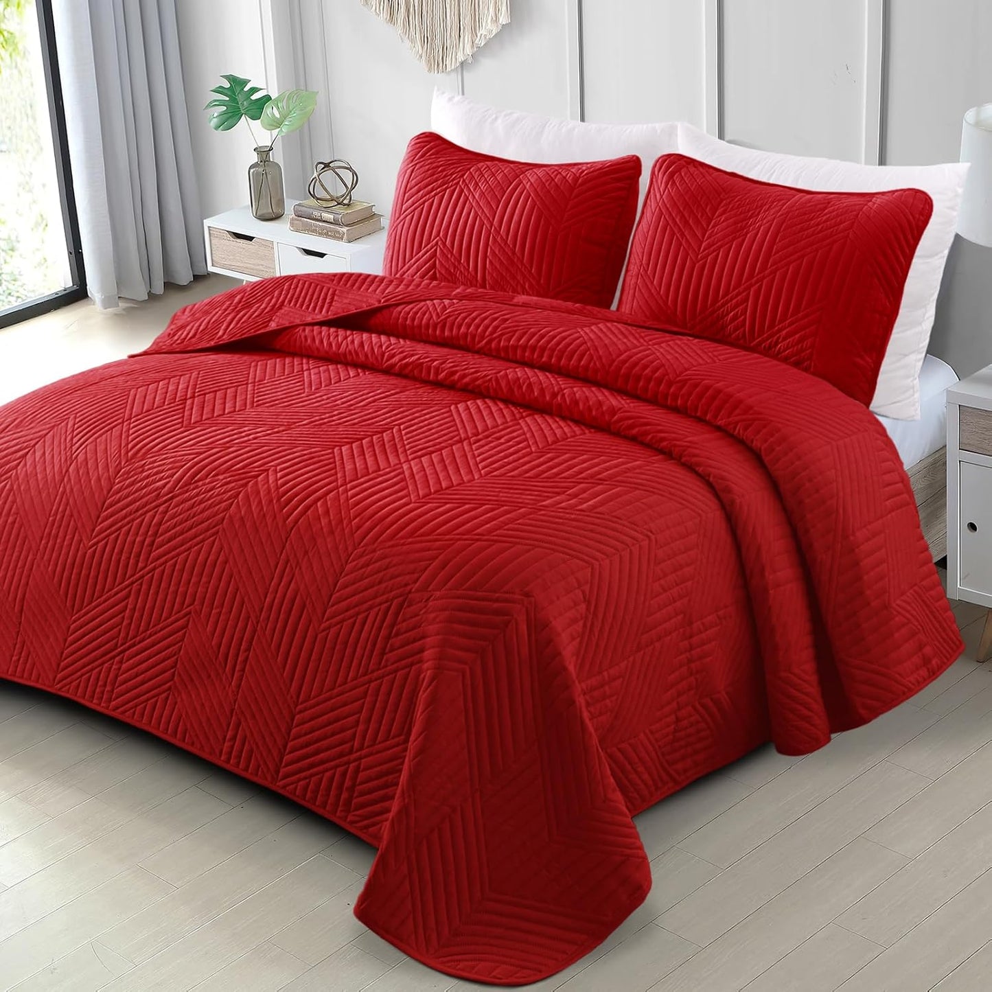Exclusivo Mezcla Ultrasonic Full Queen Quilt Set for All Seasons