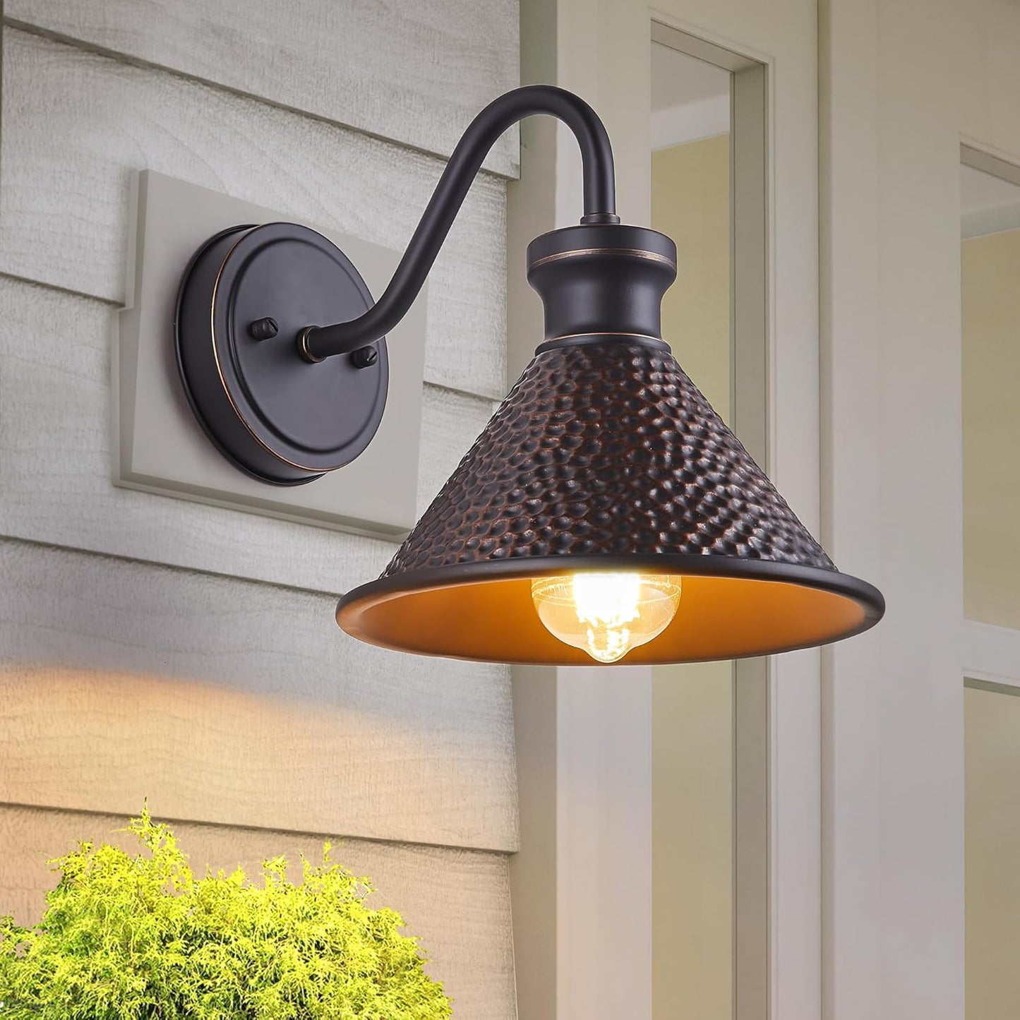 Gooseneck Outdoor Wall Sconce with Stylish Dark Skies Design