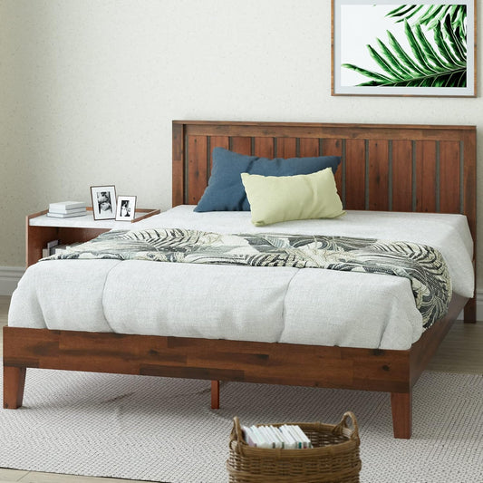 ZINUS Vivek Deluxe Wood Platform Bed Frame with Headboard