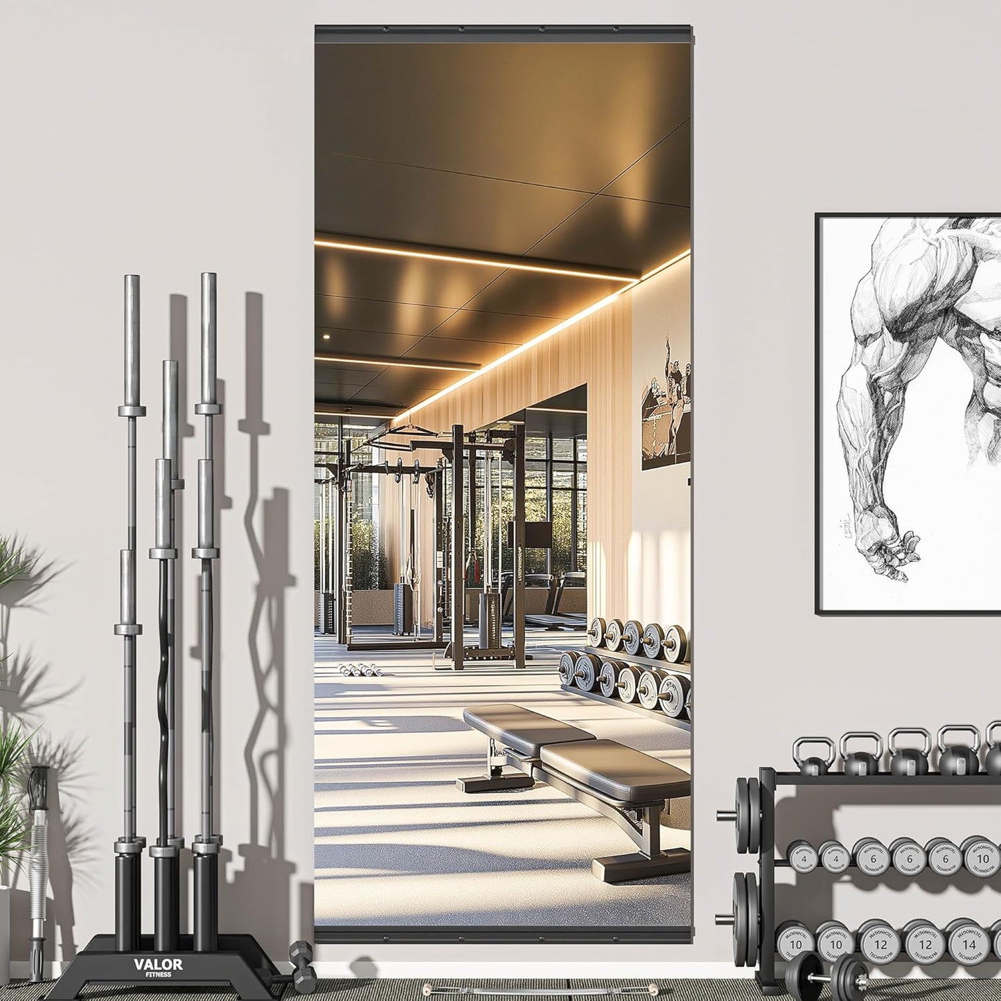 Hasipu 94ft'x39ft' Home Gym Mirror for Fitness and Yoga Use
