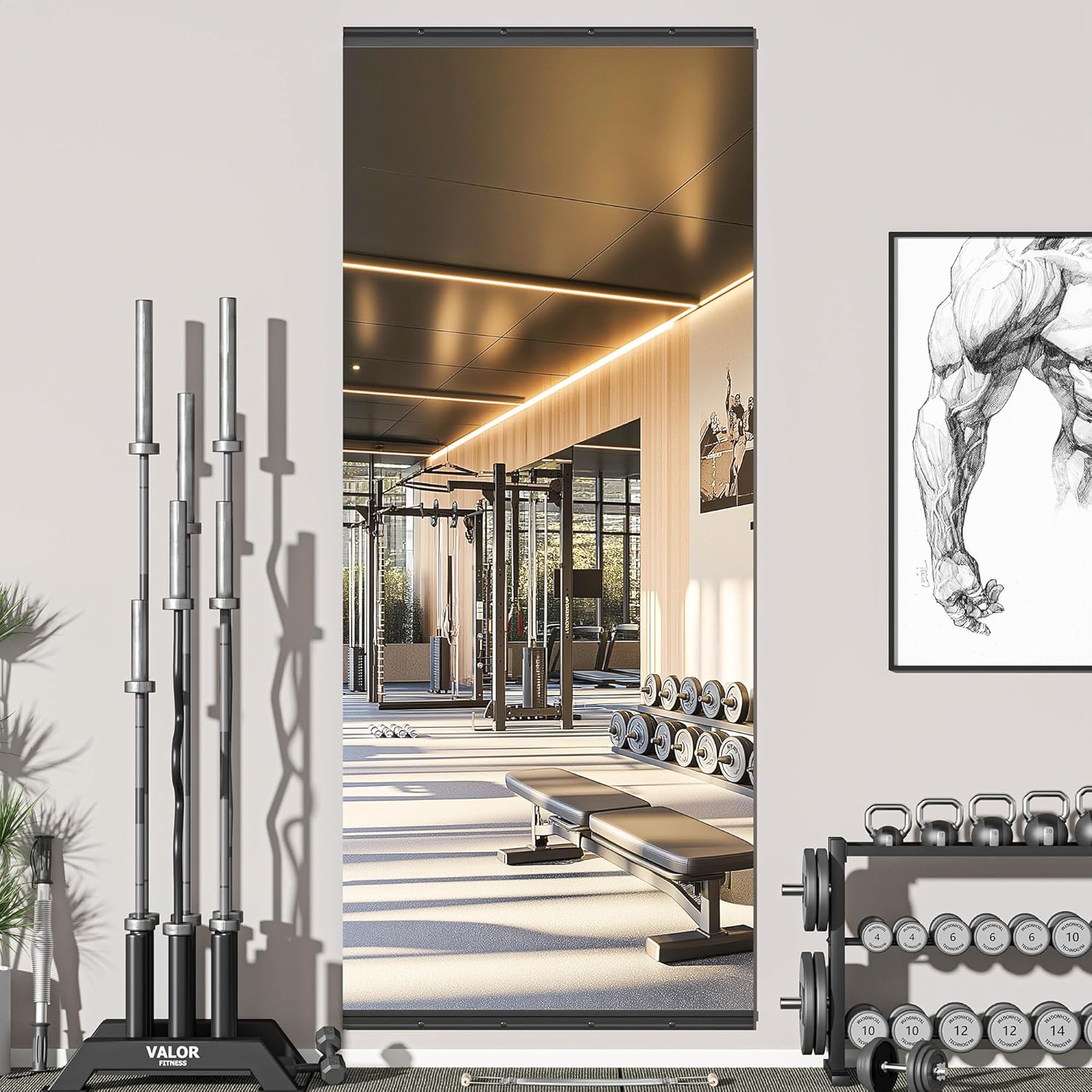 Hasipu 94ft'x39ft' Home Gym Mirror for Fitness and Yoga Use