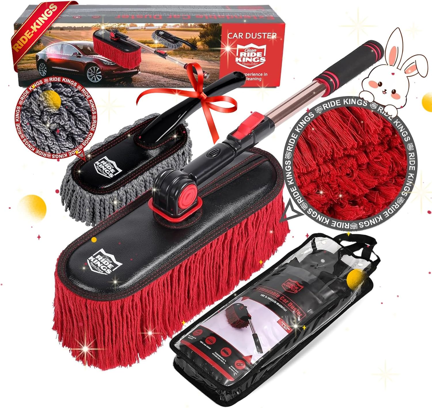 Car Cleaning Supplies Duster with Extendable Handle for Easy Use