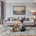 Area Rug 4x10 Living Room Runner - Washable Low-Pile Hallway Rug
