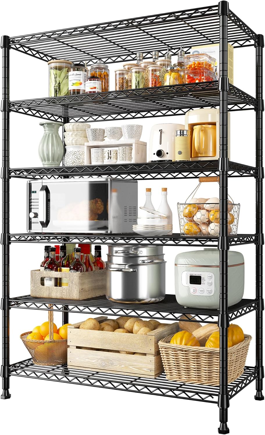 71in H Metal Shelves by REIBII - Adjustable Storage Rack Unit