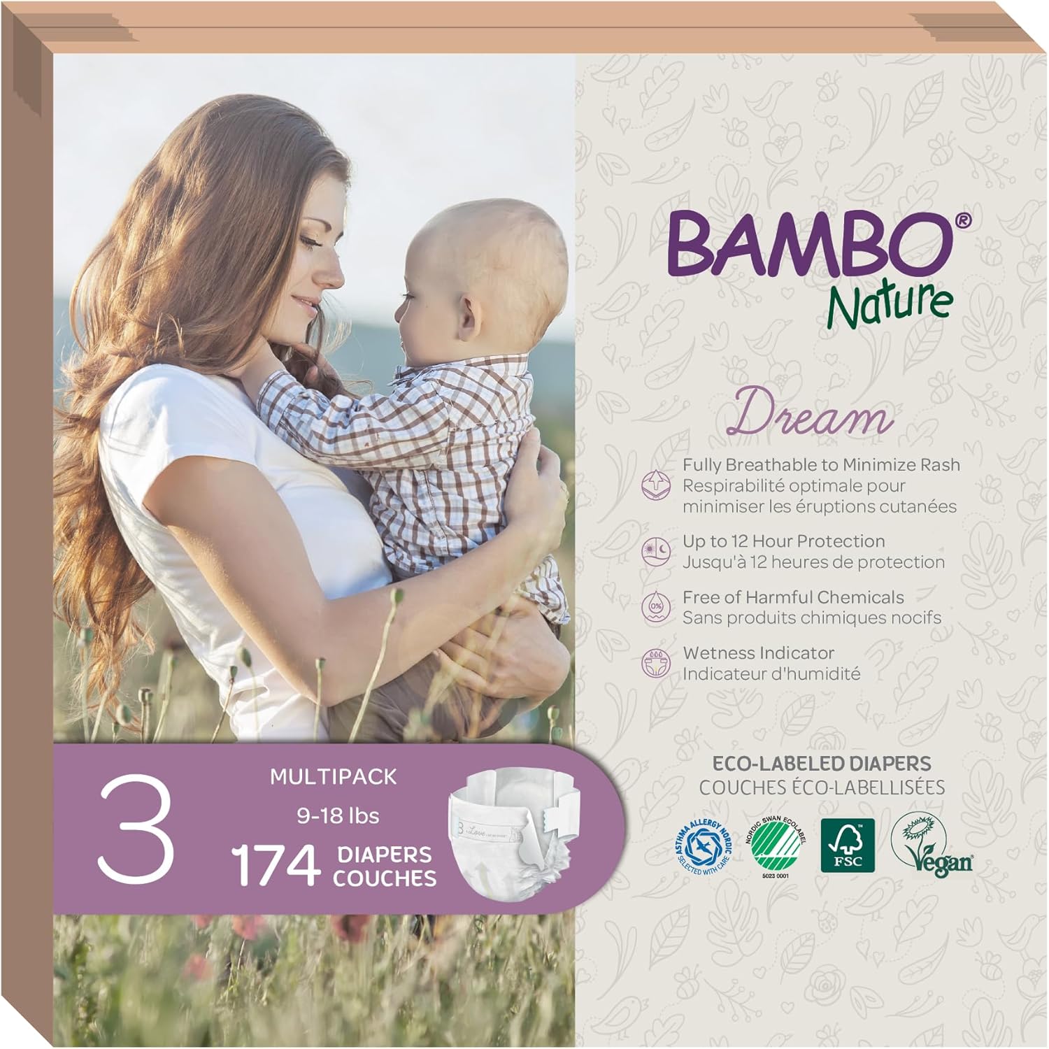 Bambo Nature Hypoallergenic Baby Diapers for Sensitive Skin