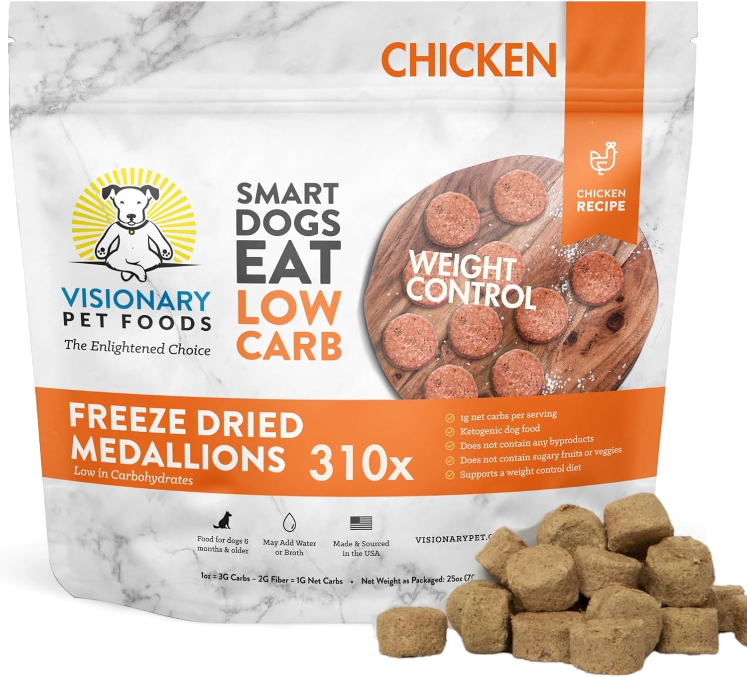 Chicken Freeze Dried Dog Treats - Healthy Low Carb Medallions