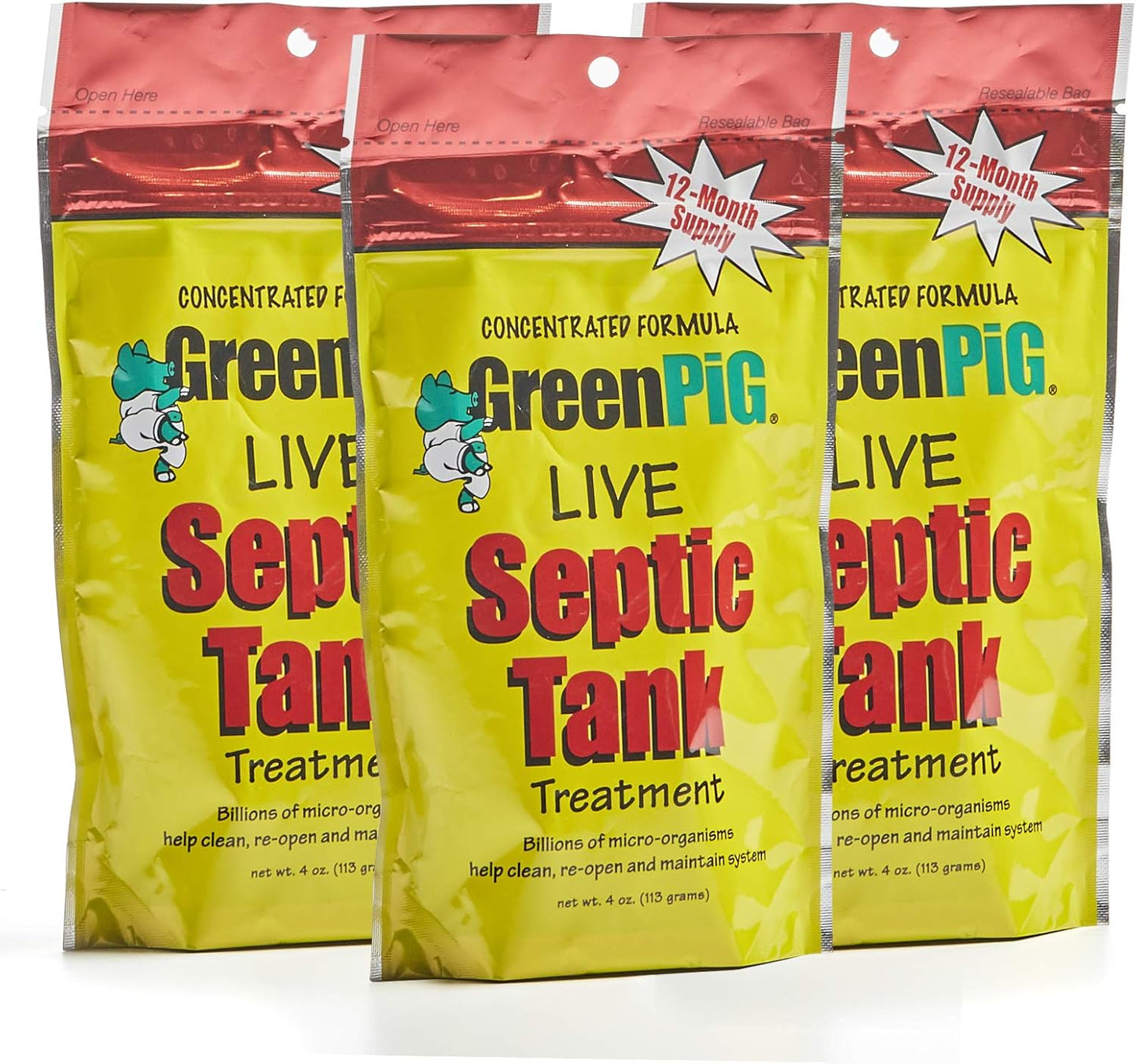 GREEN PIG Septic Tank Treatment Pods for Clog Prevention and Care