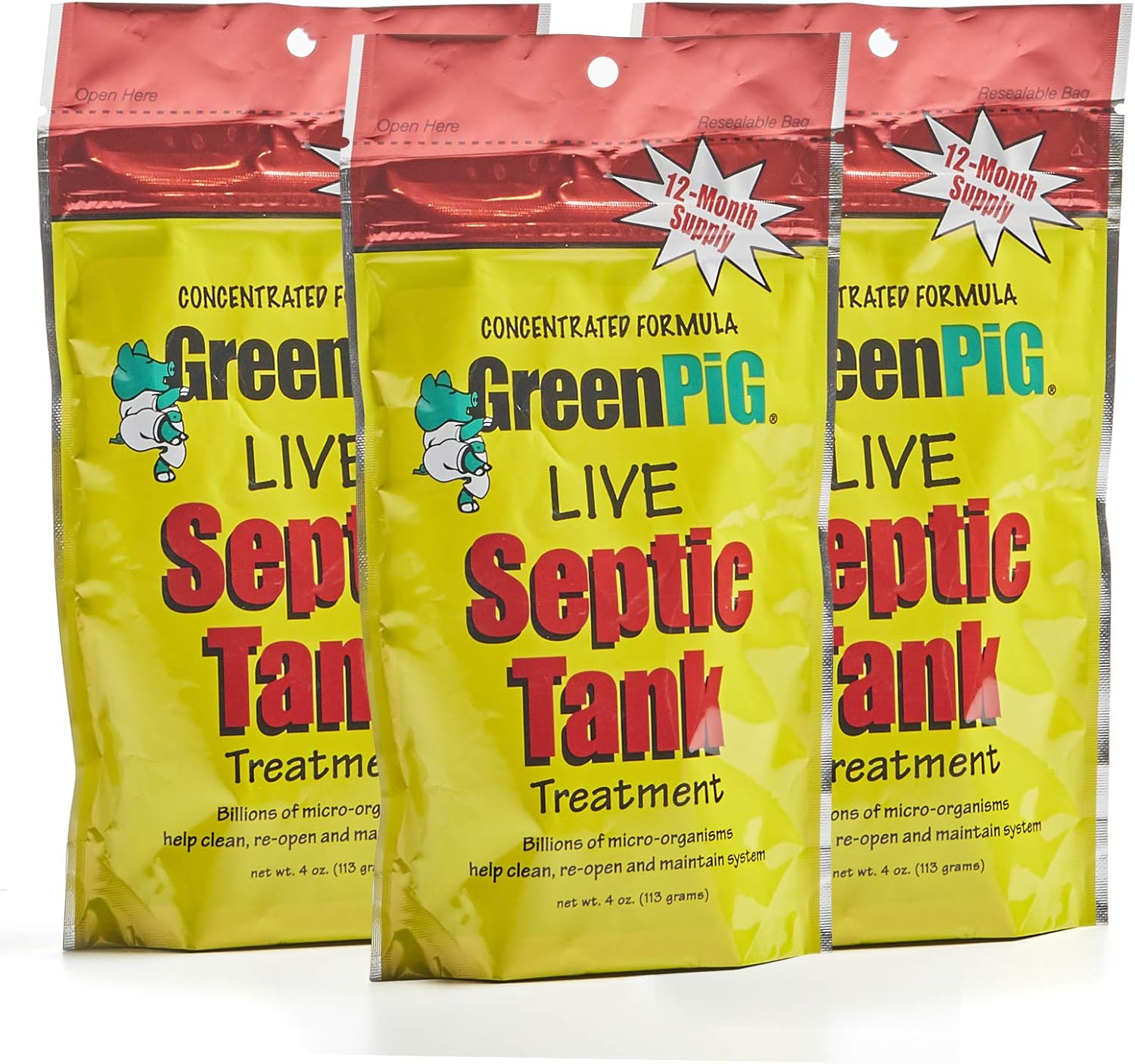 GREEN PIG Septic Tank Treatment Pods for Clog Prevention and Care