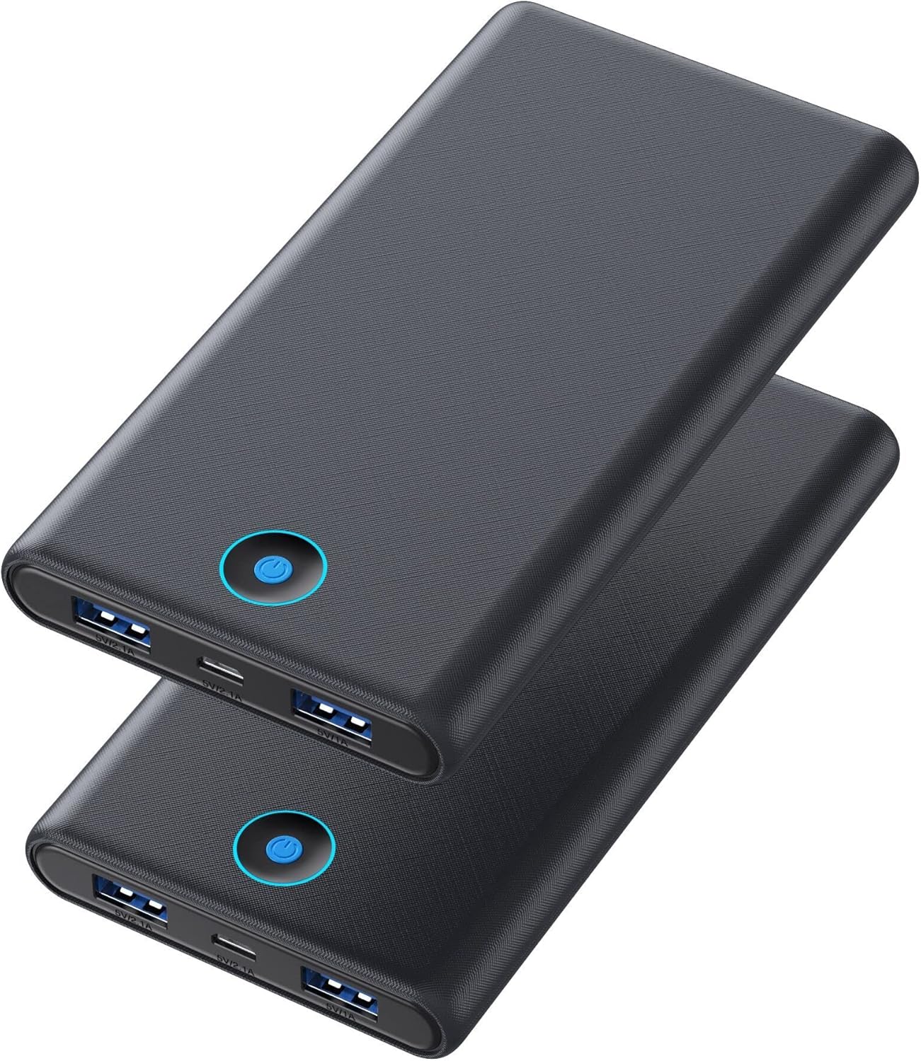 Fast Charging Dual USB Power Bank 2-Pack - Portable 20000mAh