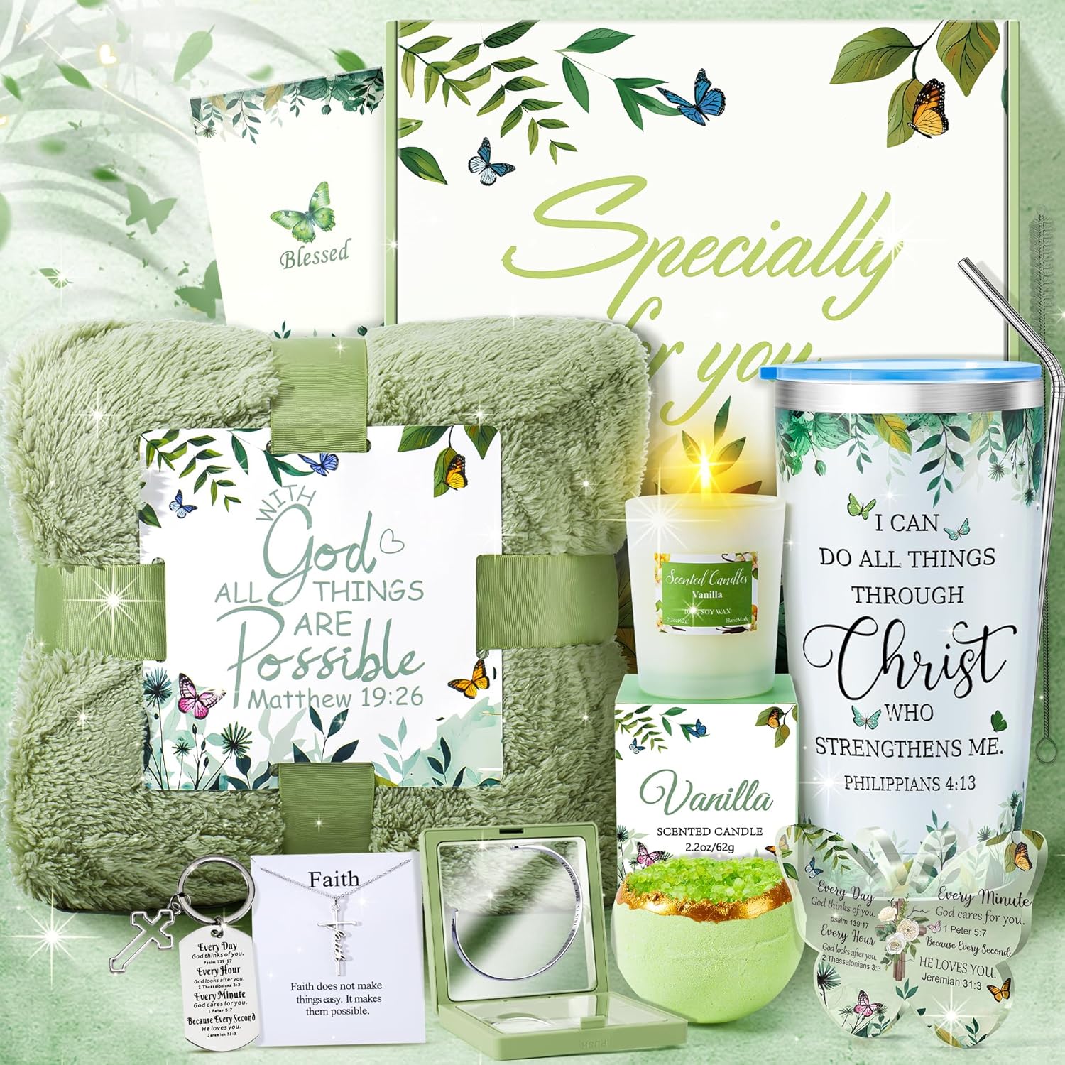 Inspirational Christian Gifts for Women - 13PCS Self Care Set