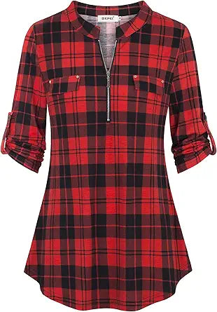 Womens Floral 3/4 Sleeve Shirts for Work and Casual Wear