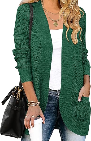 ZESICA Women's Lightweight Soft Knit Cardigan for Fall Winter