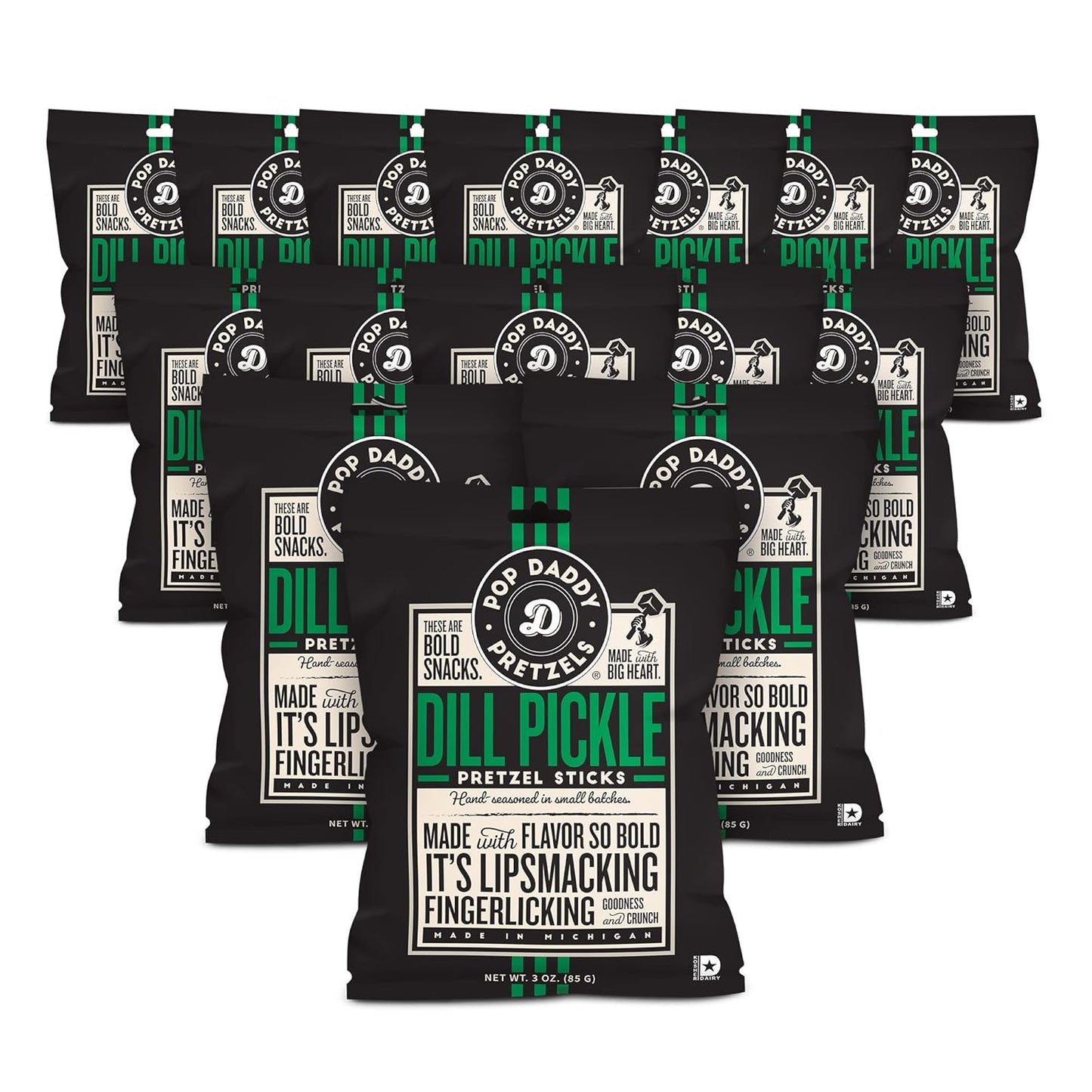 Pop Daddy Dill Pickle Pretzel Sticks - Bold Flavor Snacks