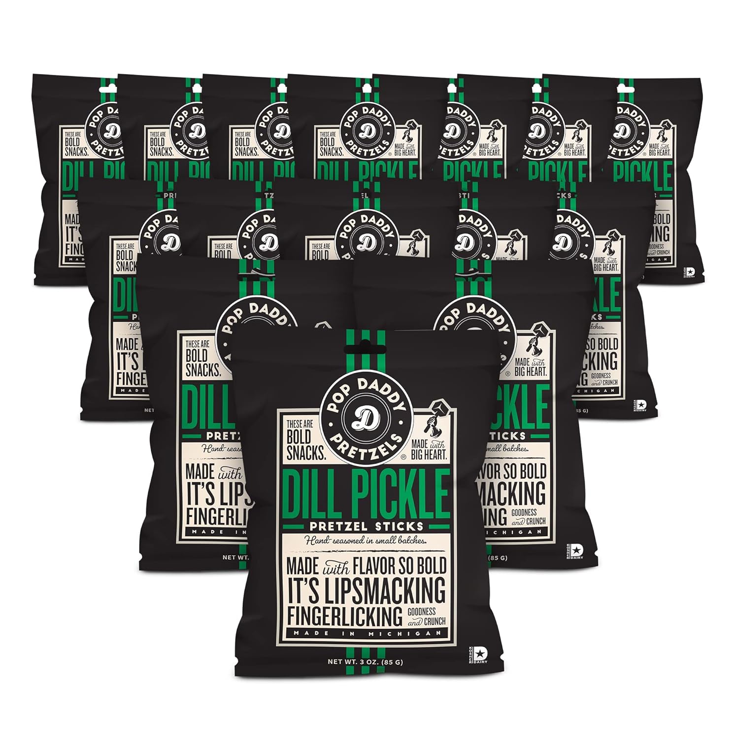 Pop Daddy Dill Pickle Pretzel Sticks - Bold Flavor Snacks