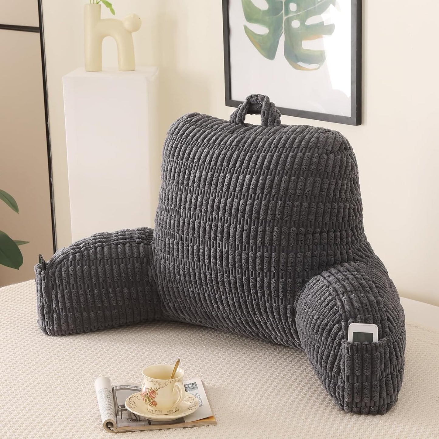 Reading Pillow for Sitting in Bed - Large Backrest Support Cushion