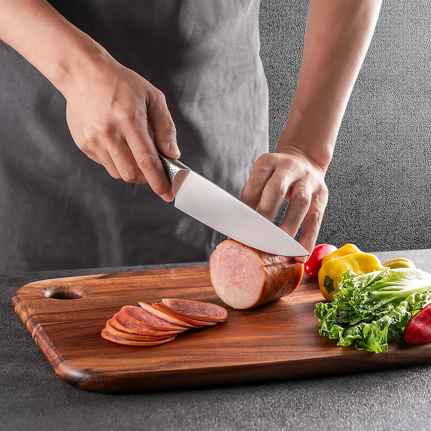 Acacia Wooden Cutting Board for Kitchen by JF JAMES.F - Large Size