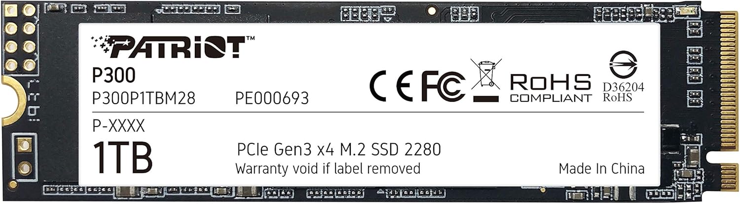 Patriot P300 M.2 PCIe Gen 3 x4 1TB SSD with Low-Power Tech