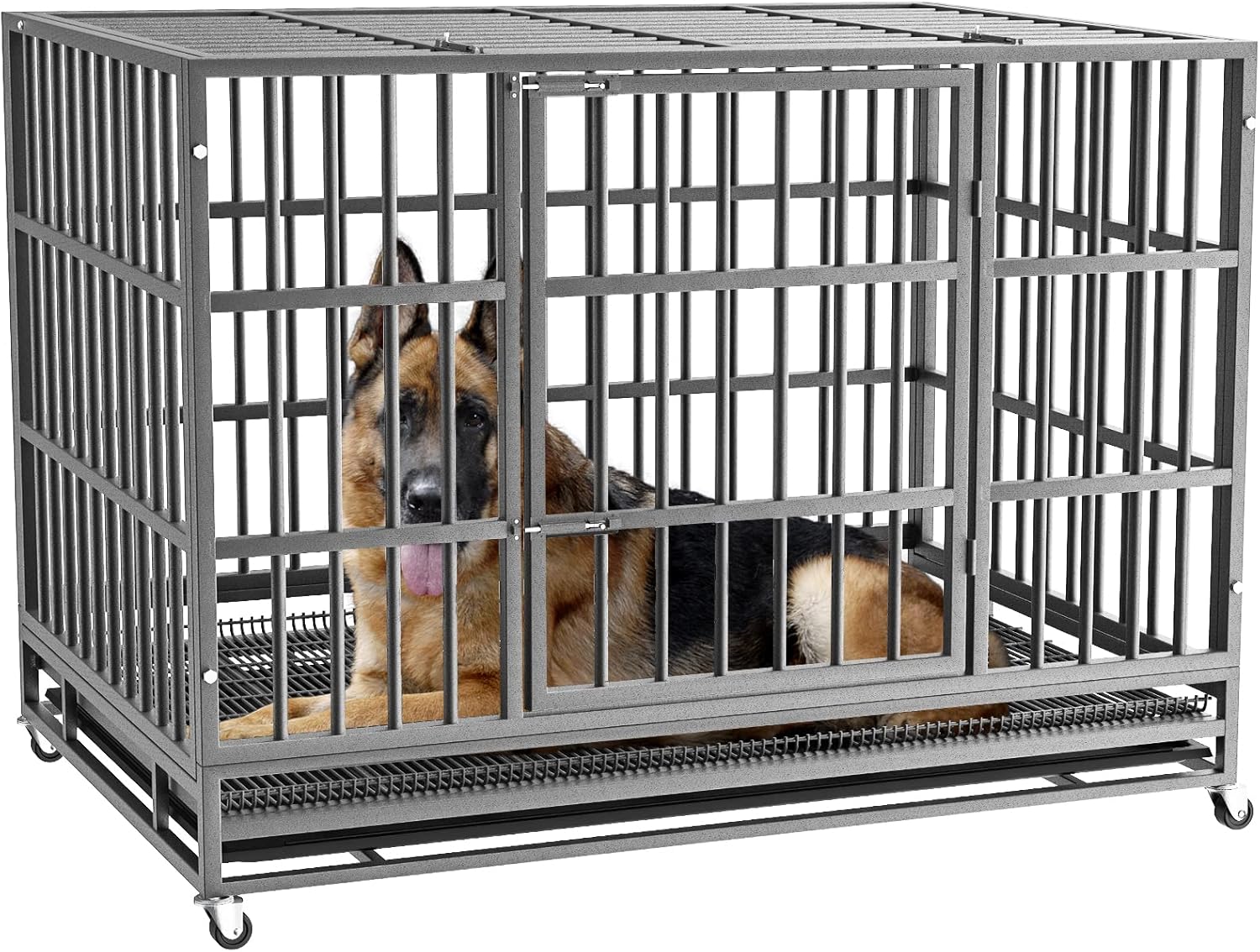 Indestructible Heavy Duty Dog Crate for Large Dogs, 48/38 in