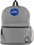 BAZIC School Backpack 16in Gray - Lightweight, Padded Back for Kids