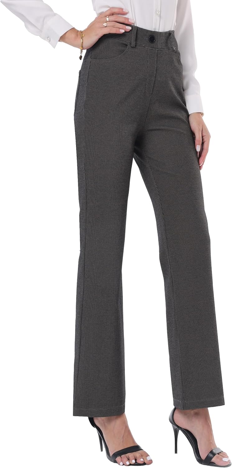 Houmous Women's Bootcut Dress Pants for Office and Casual Wear