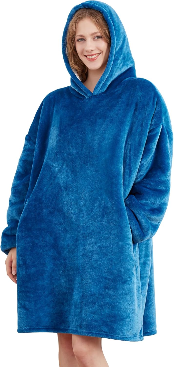 Oversized Sherpa Hooded Blanket Hoodie for All Seasons Comfort