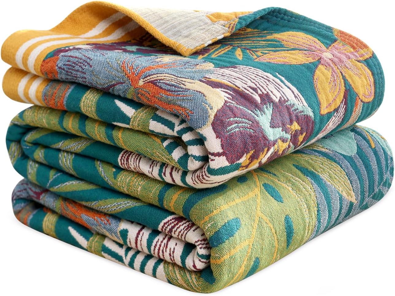 Cozy Cotton Boho Throw Blanket for Couch and Sofa 60x80 in