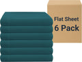 ZPECC Twin Flat Sheet Only 6 Pack - Durable Teal Flat Sheets for Dorms