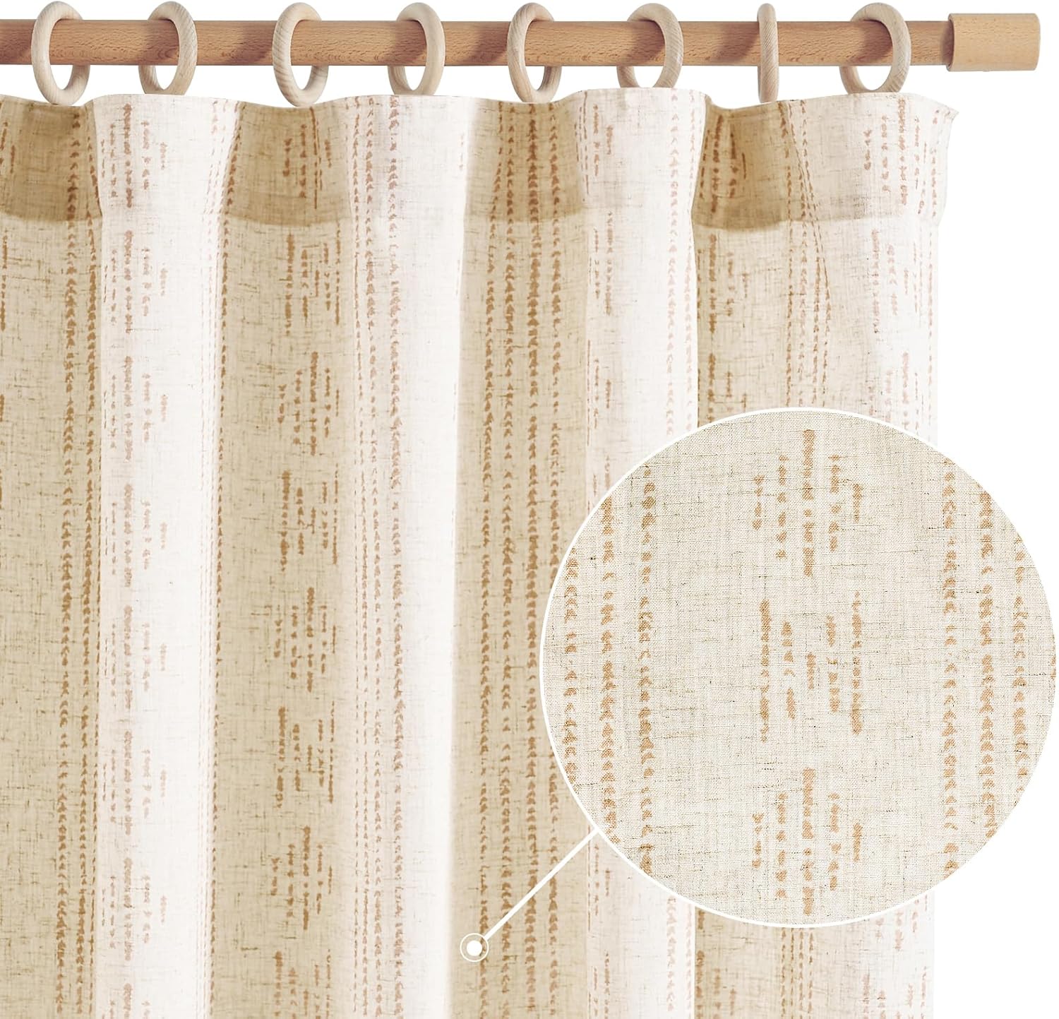 Boho Curtains Linen for Living Room and Bedroom Decor