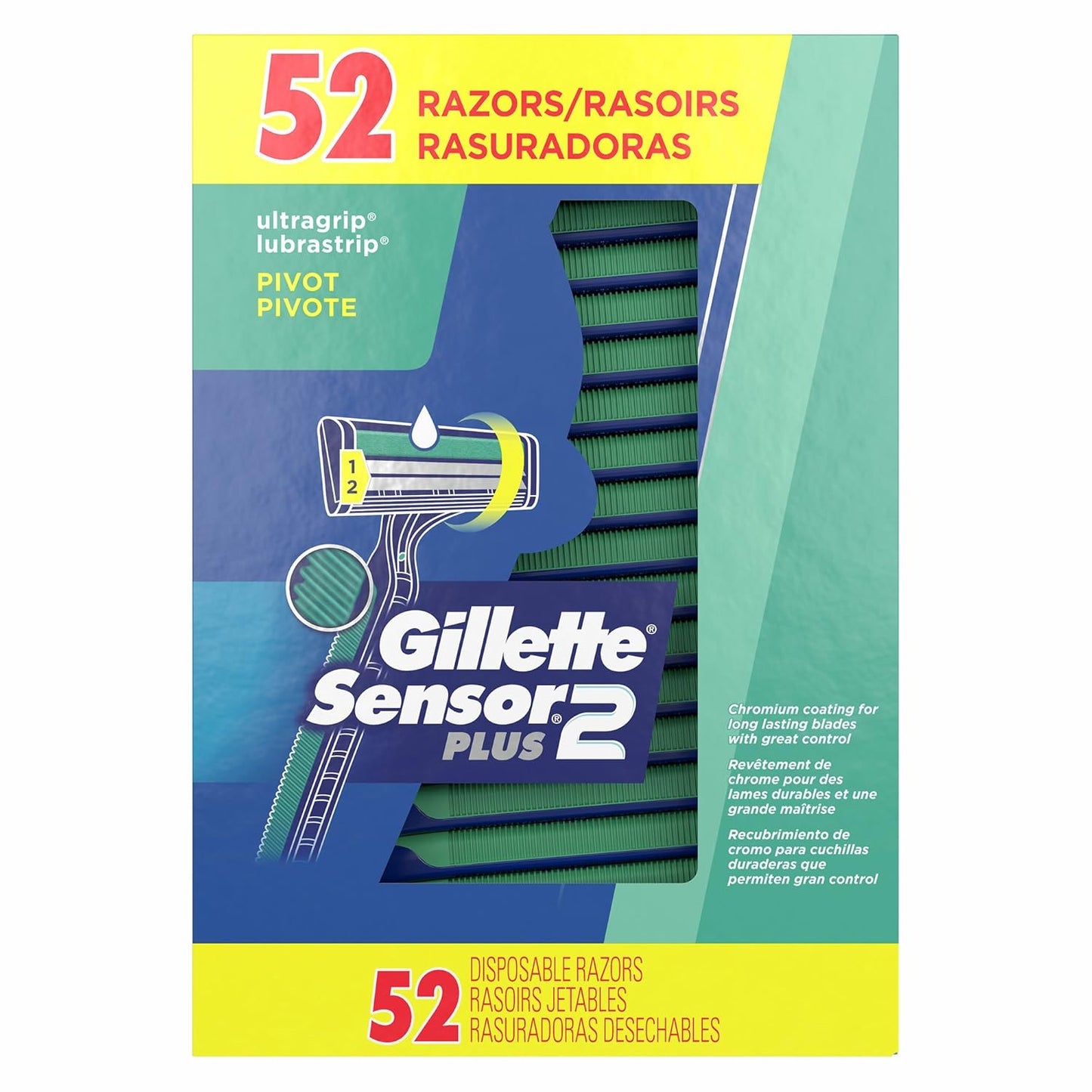 Gillette Sensor2 Plus Disposable Razor for a Smooth Shave