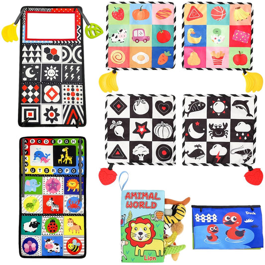 ONEST Baby Soft Cloth Books - High Contrast Sensory Toys
