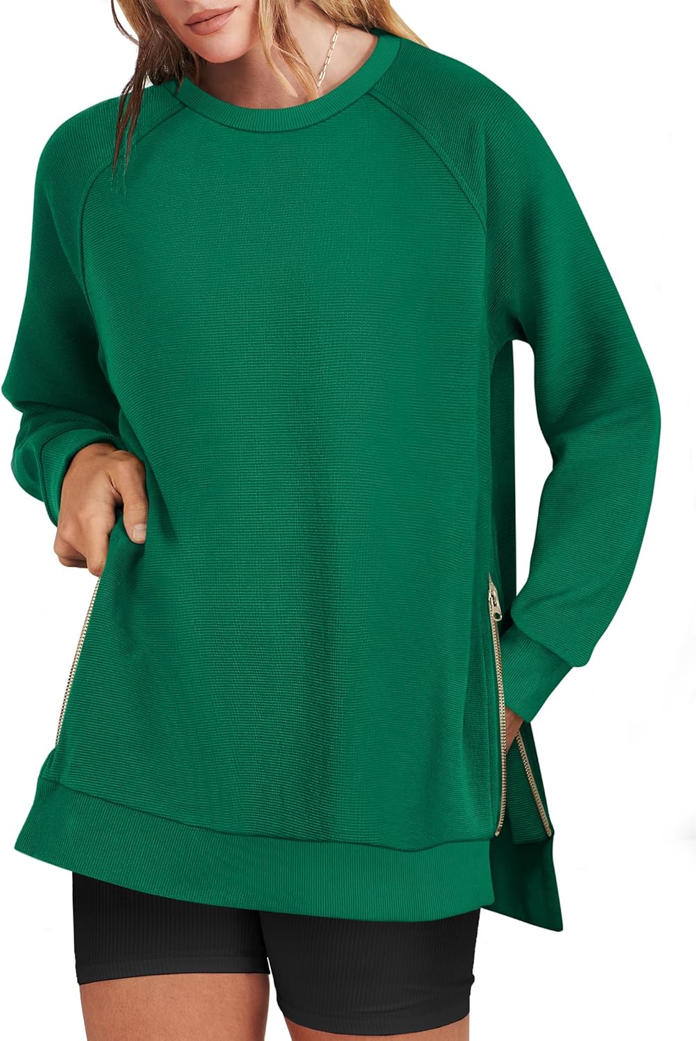 Oversized Sweatshirts for Women with Stylish Side Zipper