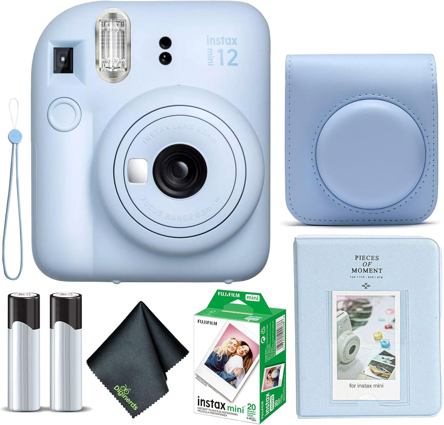 Fujifilm Instax Mini 12 Instant Camera Bundle in Pastel Blue