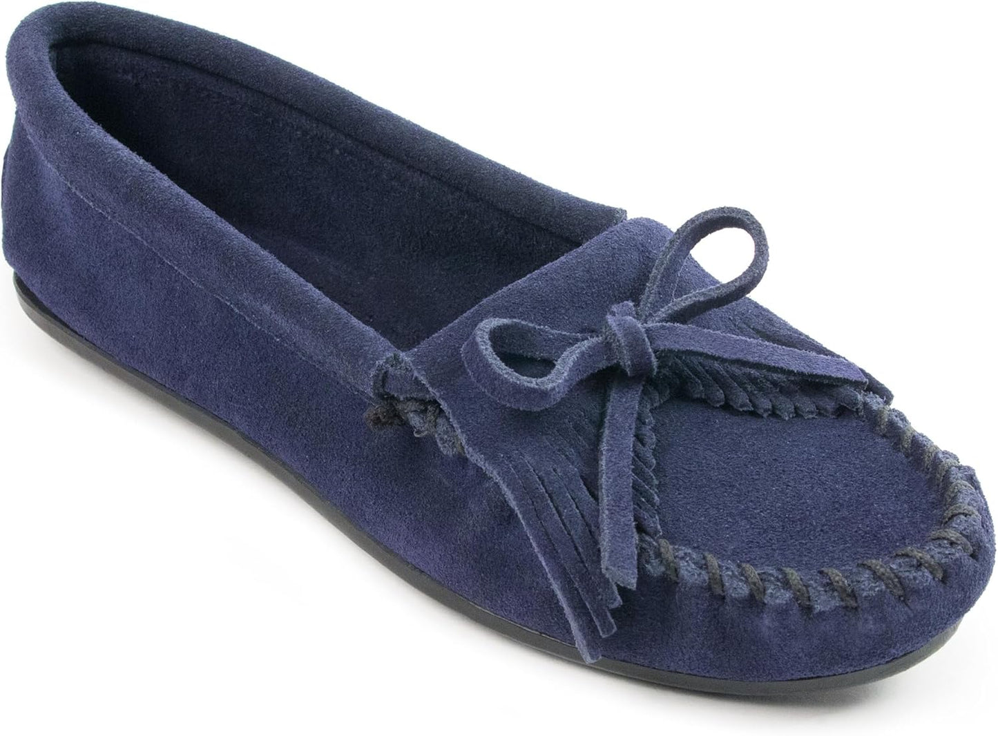 Minnetonka Women's Kilty Suede Hardsole Moccasin for Comfort