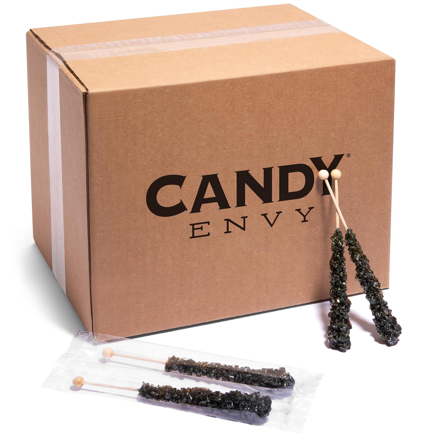 Black Rock Candy Sugar Sticks - Delicious Black Cherry Treats