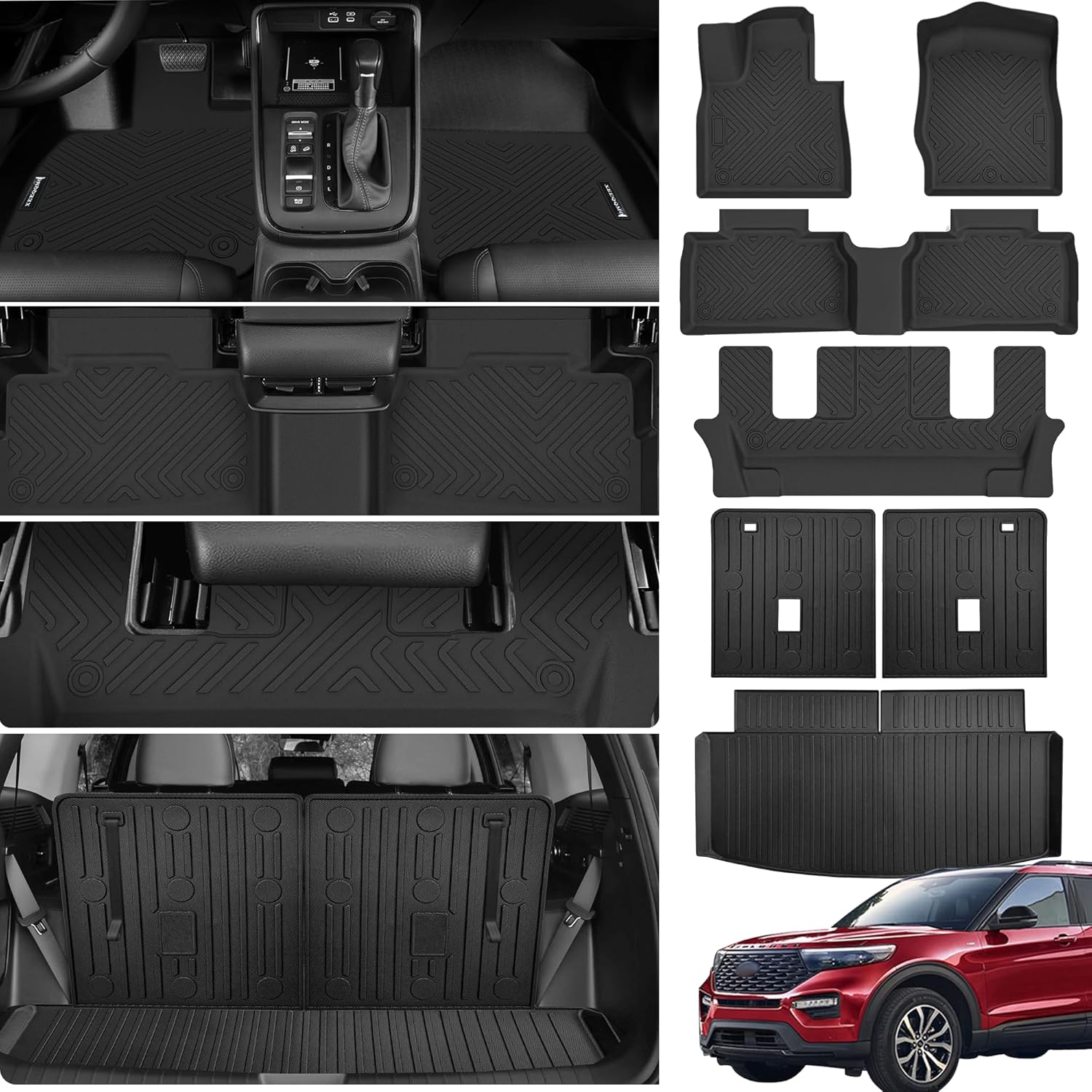 Custom Fit Floor Mats & Trunk Mat for 2020-2025 Ford Explorer