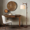 Retro Farmhouse Floor Lamp for Living Room - Rustic Tree Trunk Style