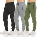 PURE CHAMP Mens 3 Pack Fleece Jogger Sweatpants - Warm Everyday